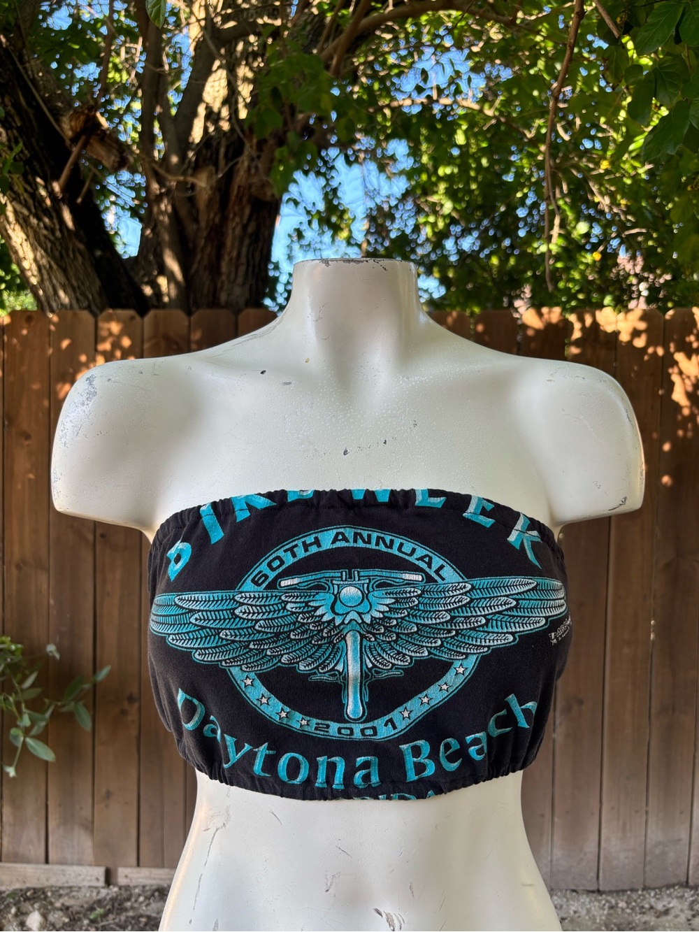 Y2K Vtg Bike Week Daytona Beach FL Custom Reworked Tube Top/Bandeau sz Medium.